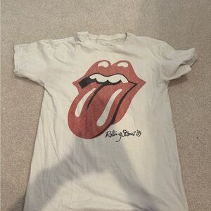 Brandy Melville Cream and Red Short Sleeve Tee